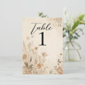 Vintage Delicate Bloemige Botanische Boho Bruiloft Kaart (Staand voorkant)