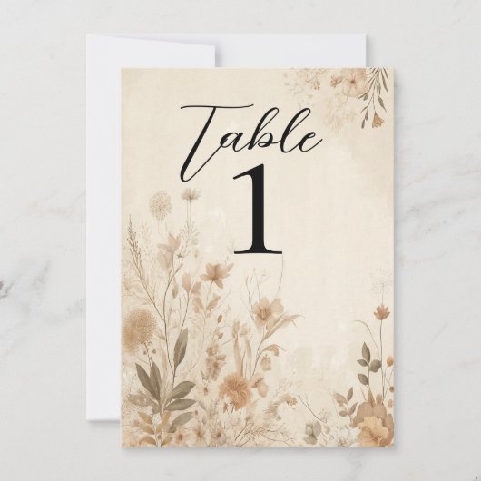 Vintage Delicate Bloemige Botanische Boho Bruiloft Kaart (Voorkant)