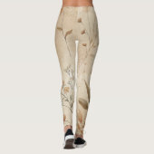 Vintage Delicate Bloemige Botanische Boho Leggings (Achterkant)