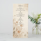 Vintage Delicate Bloemige Botanische Boho Menu (Staand voorkant)