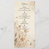 Vintage Delicate Bloemige Botanische Boho Menu (Voorkant)