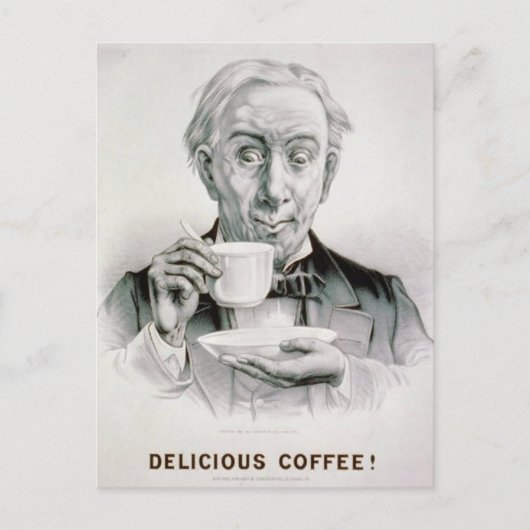 Vintage Delicious Coffee Briefkaart (Voorkant)