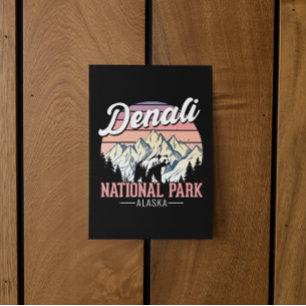 Vintage Denali National Park – Alaska Reis Briefkaart