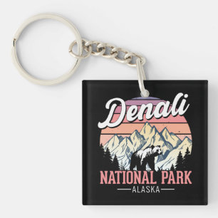 Vintage Denali National Park – Alaska Reis Sleutelhanger