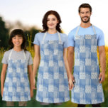 Vintage Denim Blue Creamy White Patchwork Schort<br><div class="desc">Do you know someone who’s a little bit country? This fun patchwork apron might be right up there alley. Comes in 3 sizes.</div>