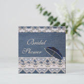 Vintage Denim en Lace Vrijgezellenfeest Kaart (Staand voorkant)