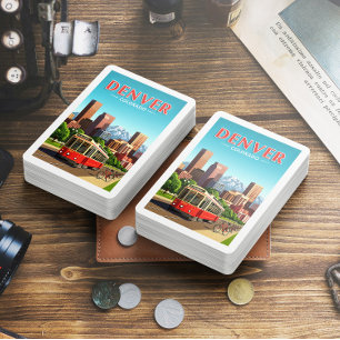 Vintage Denver Colorado Pokerkaarten