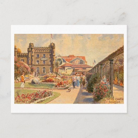 Vintage Derby Castle in Douglas Briefkaart (Voorkant)