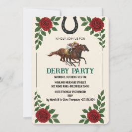 Vintage Derby Horse Racing Party Invite Kaart