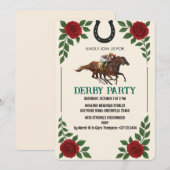 Vintage Derby Horse Racing Party Invite Kaart (Voorkant / Achterkant)