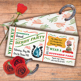 Vintage Derby Horse Racing Party Ticket Kaart