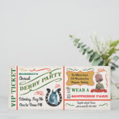 Vintage Derby Horse Racing Party Ticket Kaart (Staand voorkant)