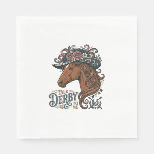 Vintage Derby Paard Bloemen Hoed Shirt Ontwerp_1 Servet