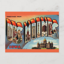 Vintage Des Moines Iowa Postcard