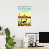 Vintage Des Moines Iowa Poster (Thuiskantoor)
