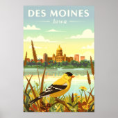 Vintage Des Moines Iowa Poster (Voorkant)