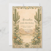 Vintage Desert Botanicals Verjaardag Kaart (Voorkant)