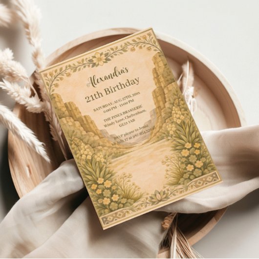 Vintage Desert Florals Birthday Kaart