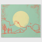 Vintage Desert landscape with Cactuses and Canyon. Cadeaupapier (Vlak)