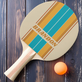 Vintage Desert Rainbow Board Strepen met Naam Tafeltennisbatje
