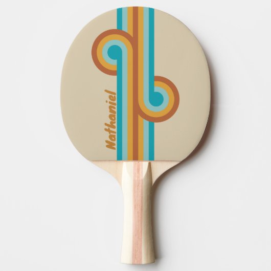 Vintage Desert Rainbow Loop met naam Tafeltennisbatje (Voorkant)