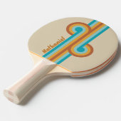 Vintage Desert Rainbow Loop met naam Tafeltennisbatje (Voorkant Gekanteld)