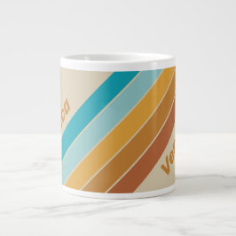 Vintage Desert Regenboog Strepen met Naam Grote Koffiekop