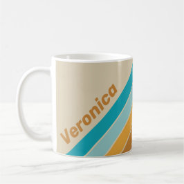 Vintage Desert Regenboog Strepen met Naam Koffiemok