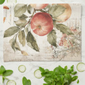 Vintage design Apple branch Theedoek (Gevouwen)
