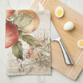 Vintage design Apple branch Theedoek (Quarter Fold)