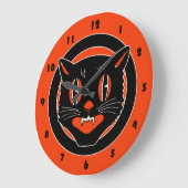 Vintage Design Bllack Cat Halloween Clock Grote Klok (Hoek)