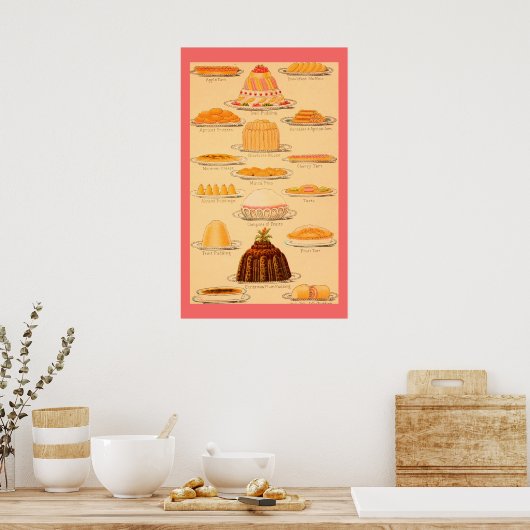 Vintage desserts poster (Keuken)