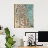 Vintage Detailed Chicago Map Poster 1893 (Thuiskantoor)