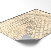 Vintage Detailed Golden San Francisco Map 1889 Poster (Hoek)