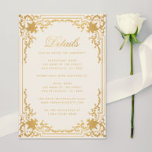 Vintage Details Ivory Faux Gold Elegant Wedding