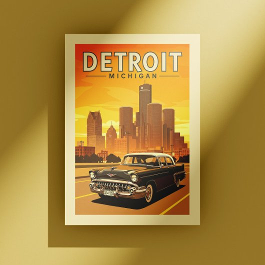 Vintage Detroit Michigan Briefkaart