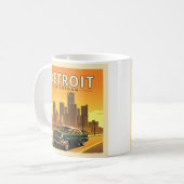 Vintage Detroit Michigan Koffiemok (Voorkant links)