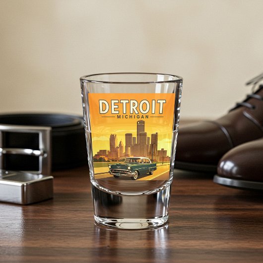Vintage Detroit Michigan Shot Glas