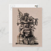 Vintage Devil Art Briefkaart (Voorkant / Achterkant)
