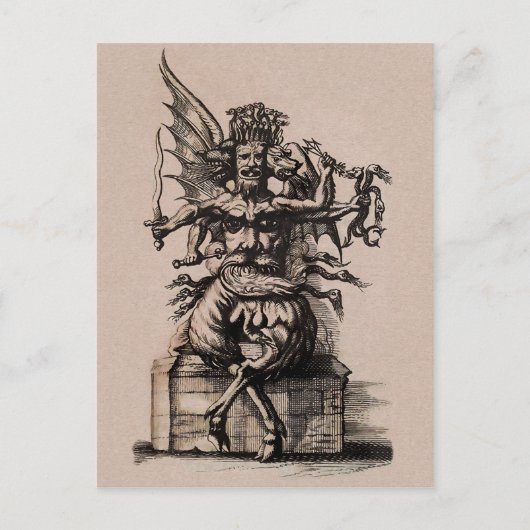 Vintage Devil Art Briefkaart (Voorkant)