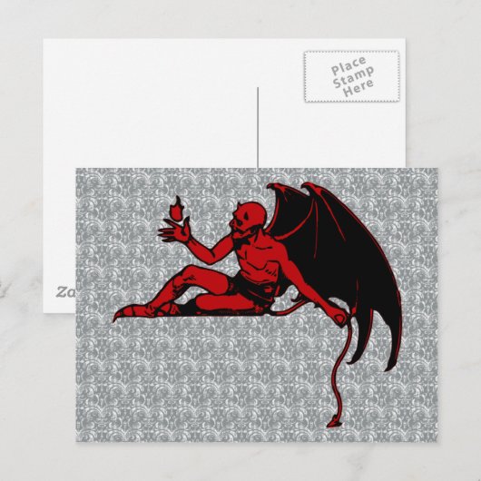 Vintage Devil Briefkaart (Voorkant / Achterkant)