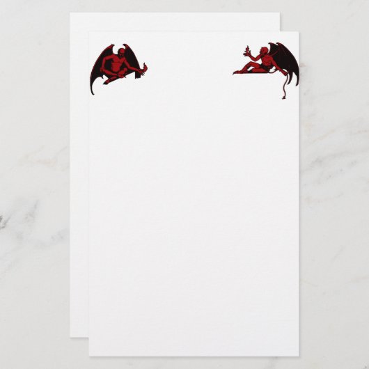 Vintage Devil Briefpapier (Voorkant / Achterkant)