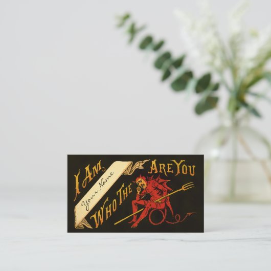 Vintage Devil Dark  Visitekaartje (Staand voorkant)