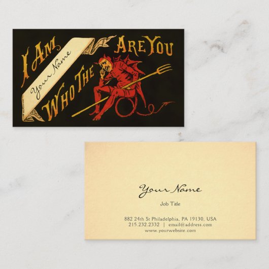 Vintage Devil Dark  Visitekaartje (Voorkant / Achterkant)