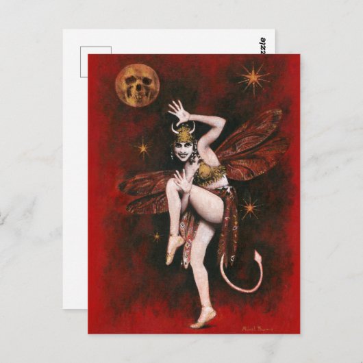 Vintage Devil Lady Briefkaart (Voorkant / Achterkant)