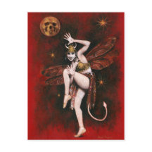 Vintage Devil Lady Briefkaart