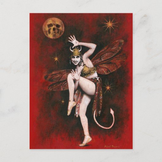 Vintage Devil Lady Briefkaart (Voorkant)