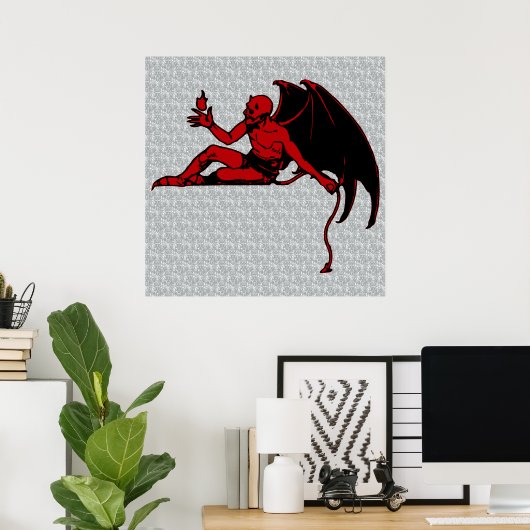 Vintage Devil Poster (Thuiskantoor)