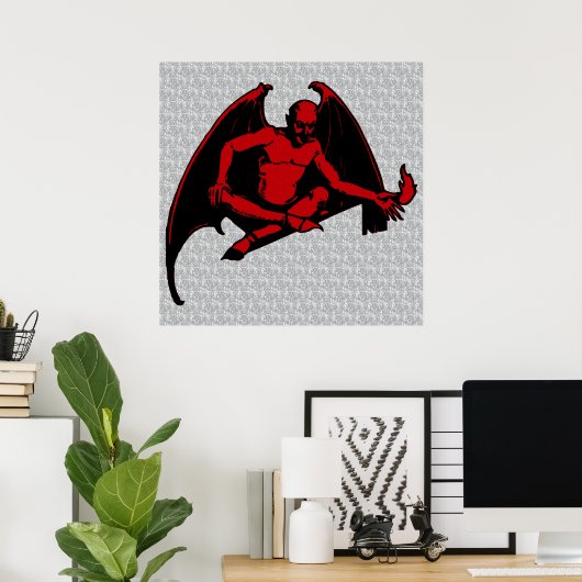Vintage Devil Poster (Thuiskantoor)