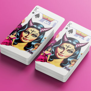Vintage Devil Woman Pokerkaarten